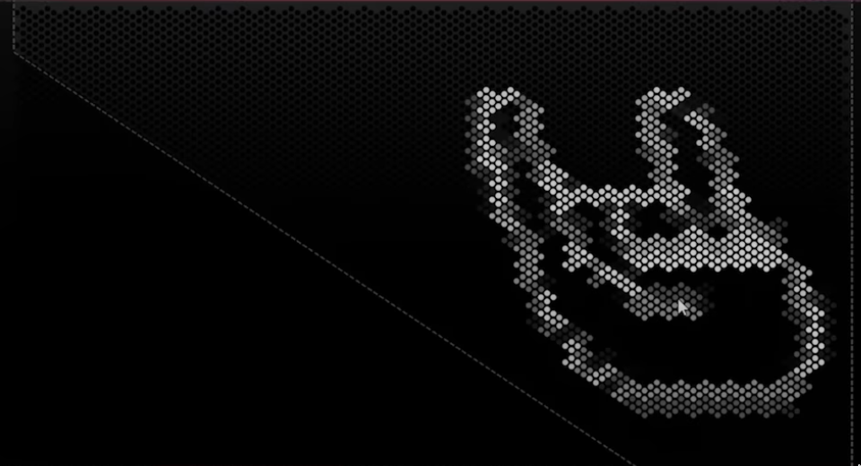 horn hands on a led matrix