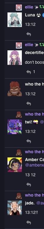 a bunch of posts that say 13:12