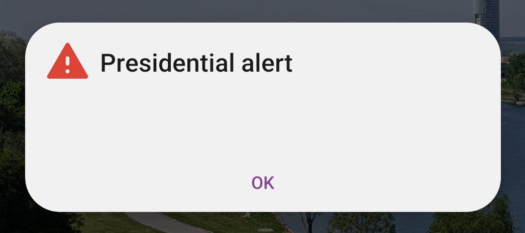 Presidental alert on Android