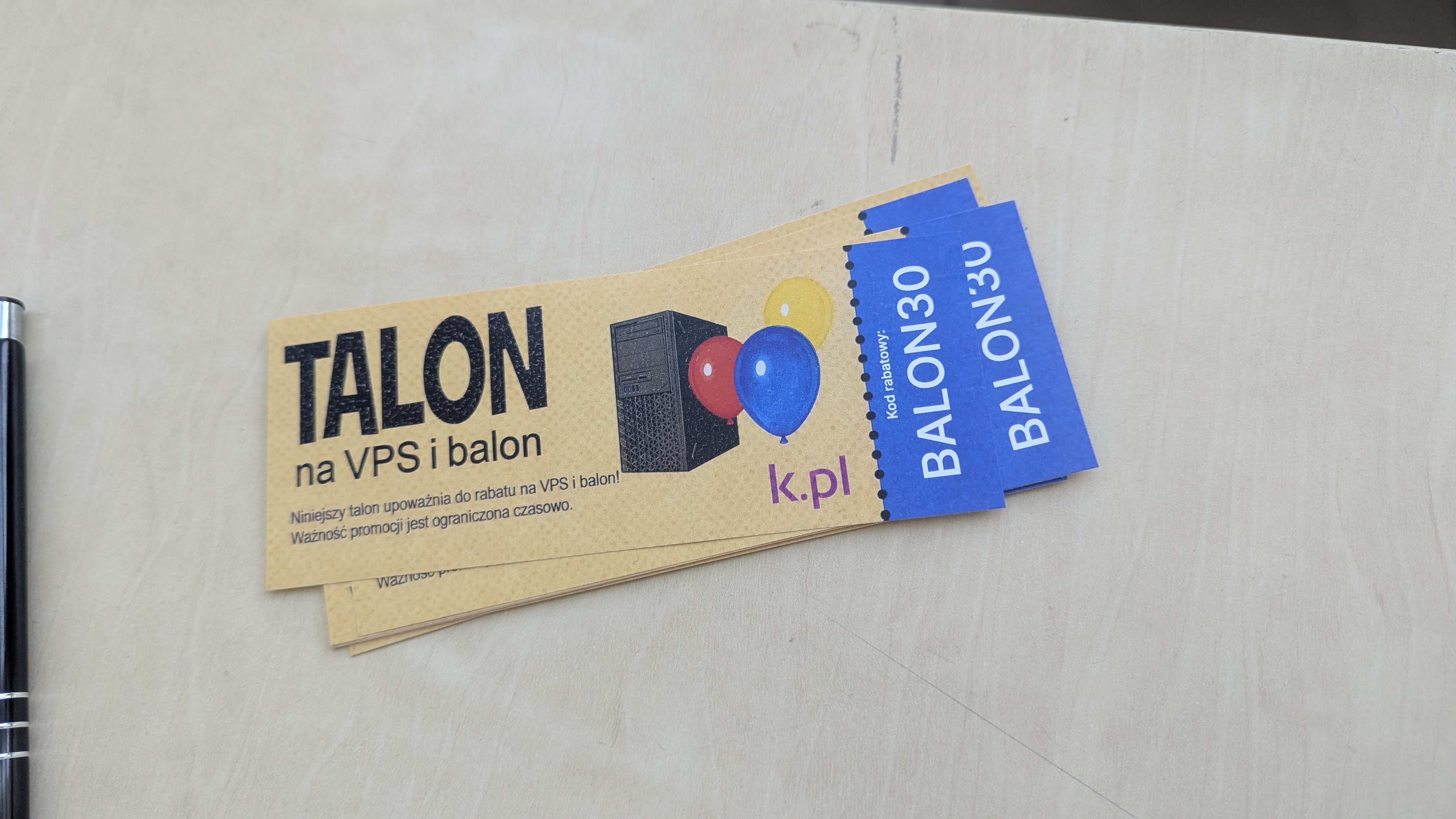 Talon na VPS i balon od k.pl
