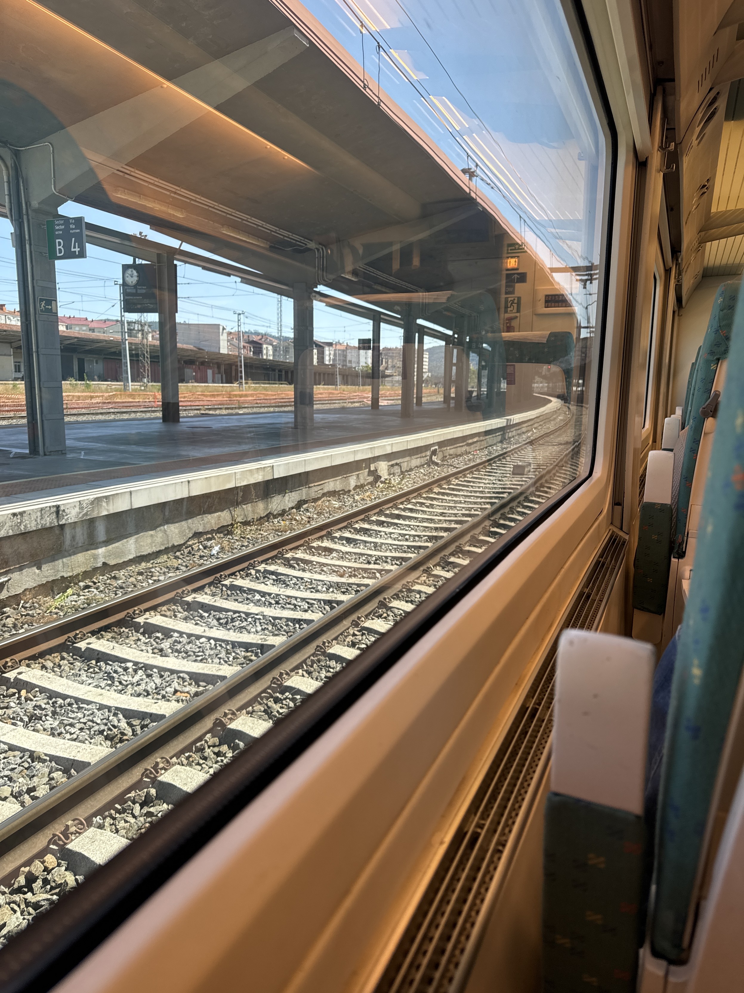 in the train to madrid, view from the window in the train to madrid, view from the window