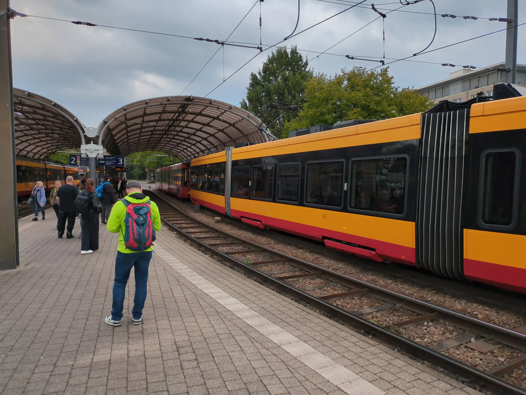 A picture of Albtalbahnhof in Karlsruhe. The sky is blue grey. This is the camera JPG. A picture of Albtalbahnhof in Karlsruhe. The sky is blue grey. This is the camera JPG.