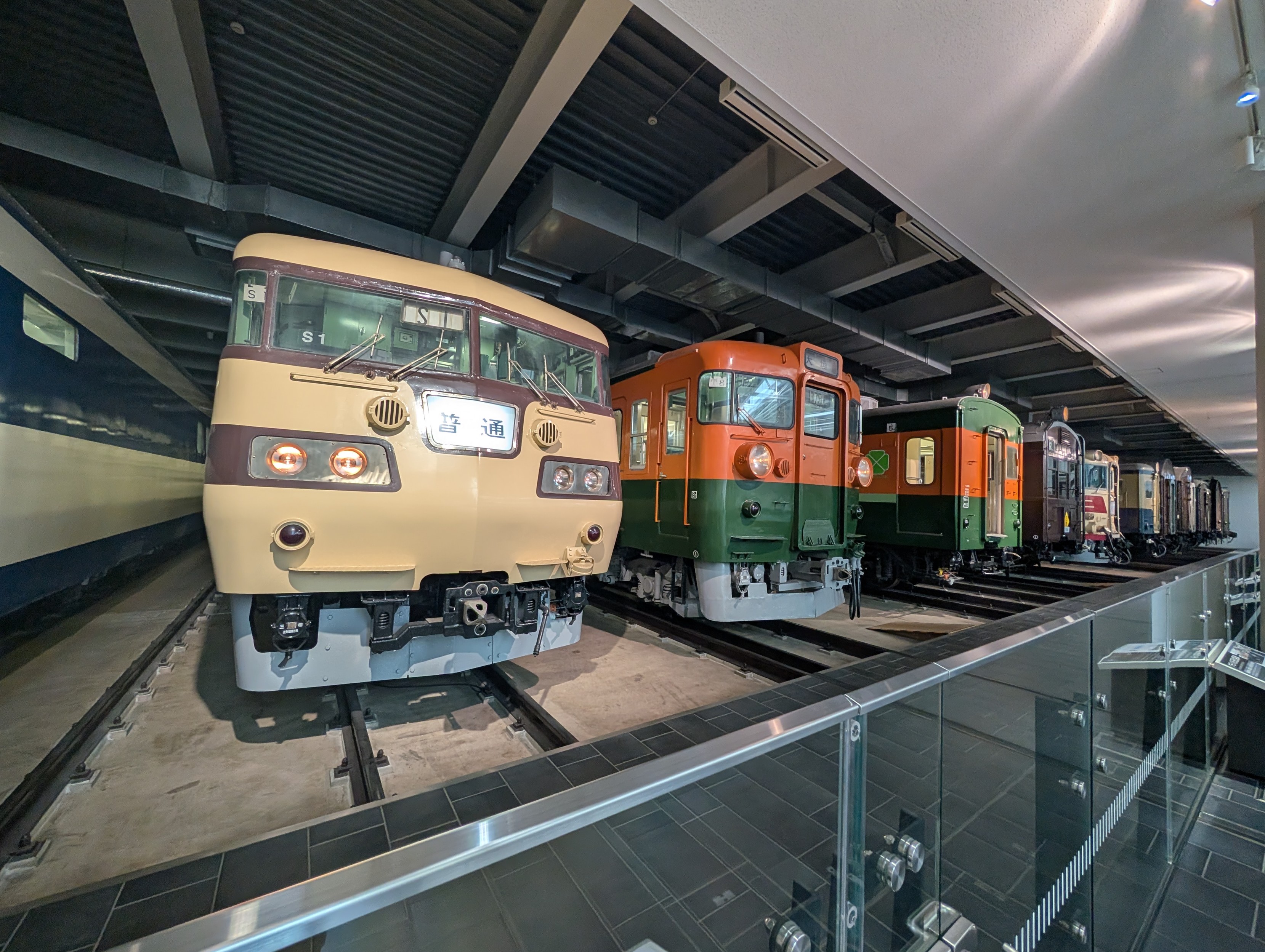 Some older Japanese trains. 